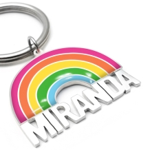 Regenboog sleutelhanger met naam