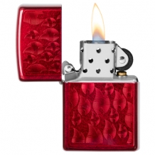 Zippo aansteker Candy Apple Red Flame open