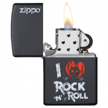 Zippo aansteker I love Rock 'N Roll open