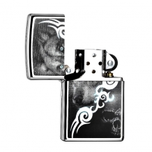 Zippo Wolf With Skull