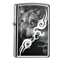 Zippo Wolf With Skull